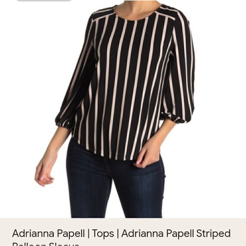 Adrianna Papell Black & pink rayon top‎